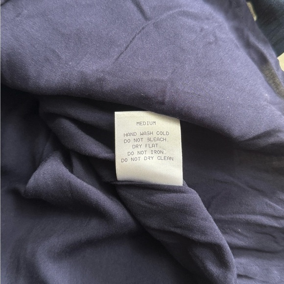 Fashion Nova 3/4 Sleeve Boho Floral Off Shoulder Mini Romper Playsuit Navy Blue - Picture 5 of 5